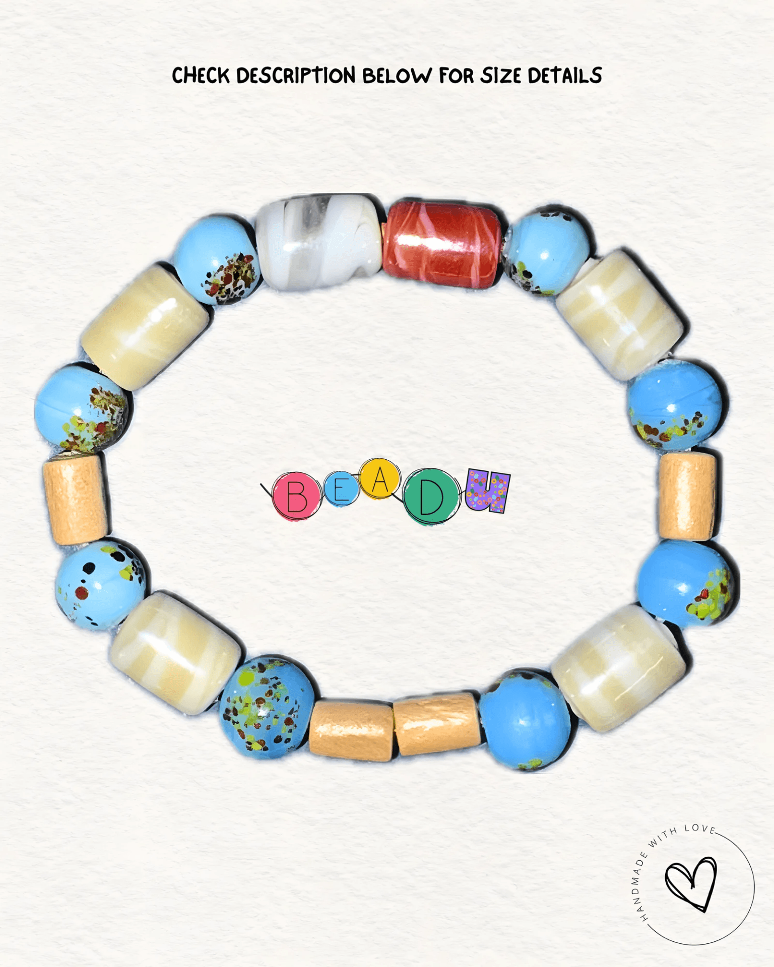 Artisan Swirl Glass & Speckled Ocean Bracelet