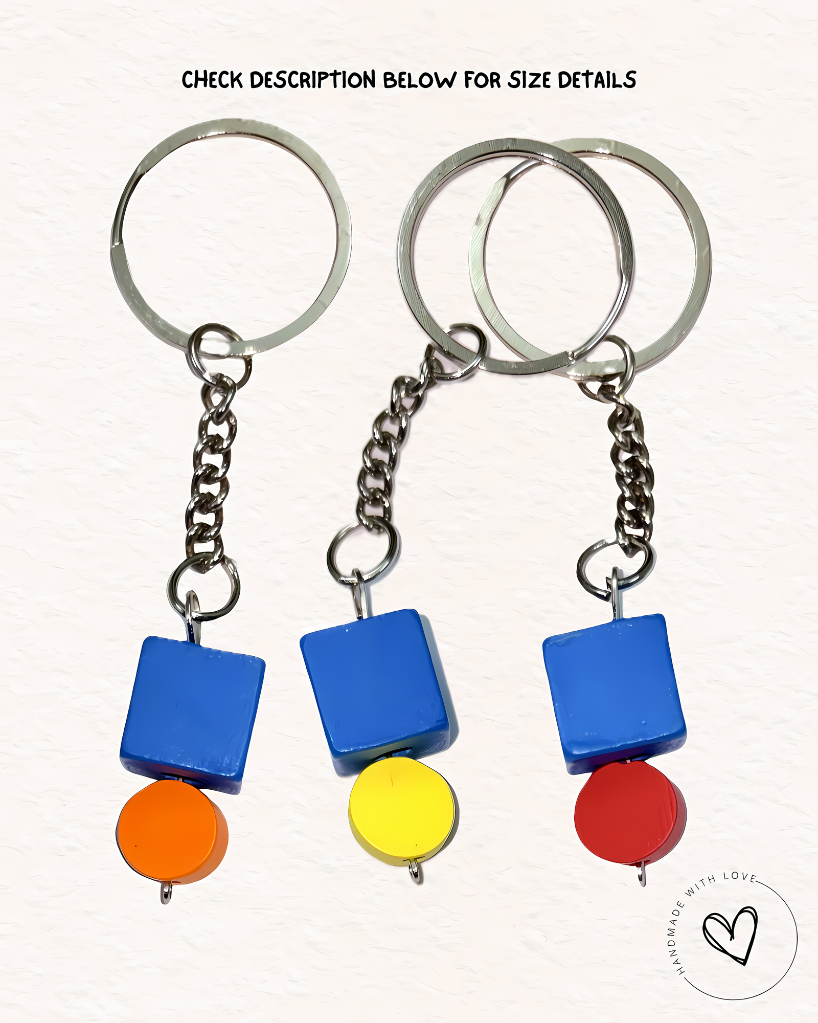 Poppin' Blue (Orange/Yellow/Red) Cube Keychain