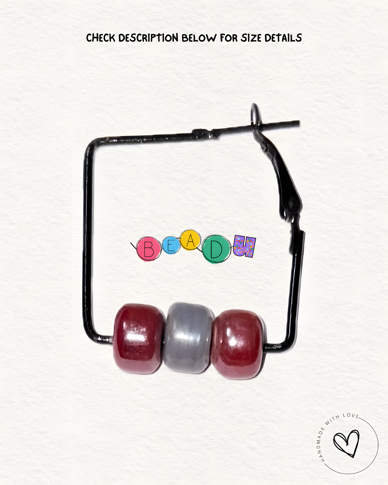 Candy Cube (Red/Grey) Earring