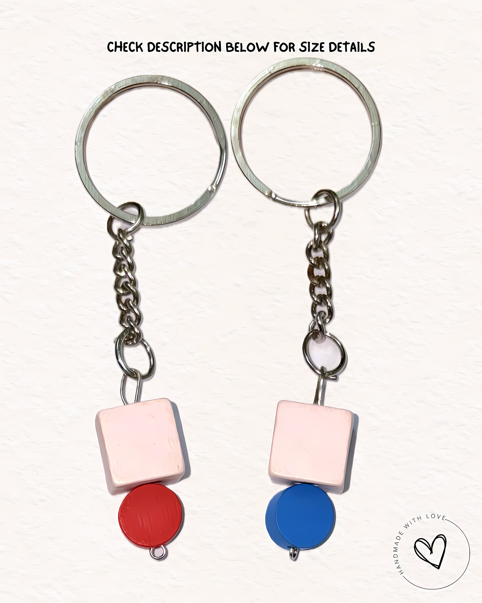Poppin' Pink (Red/Blue) Cube Keychain