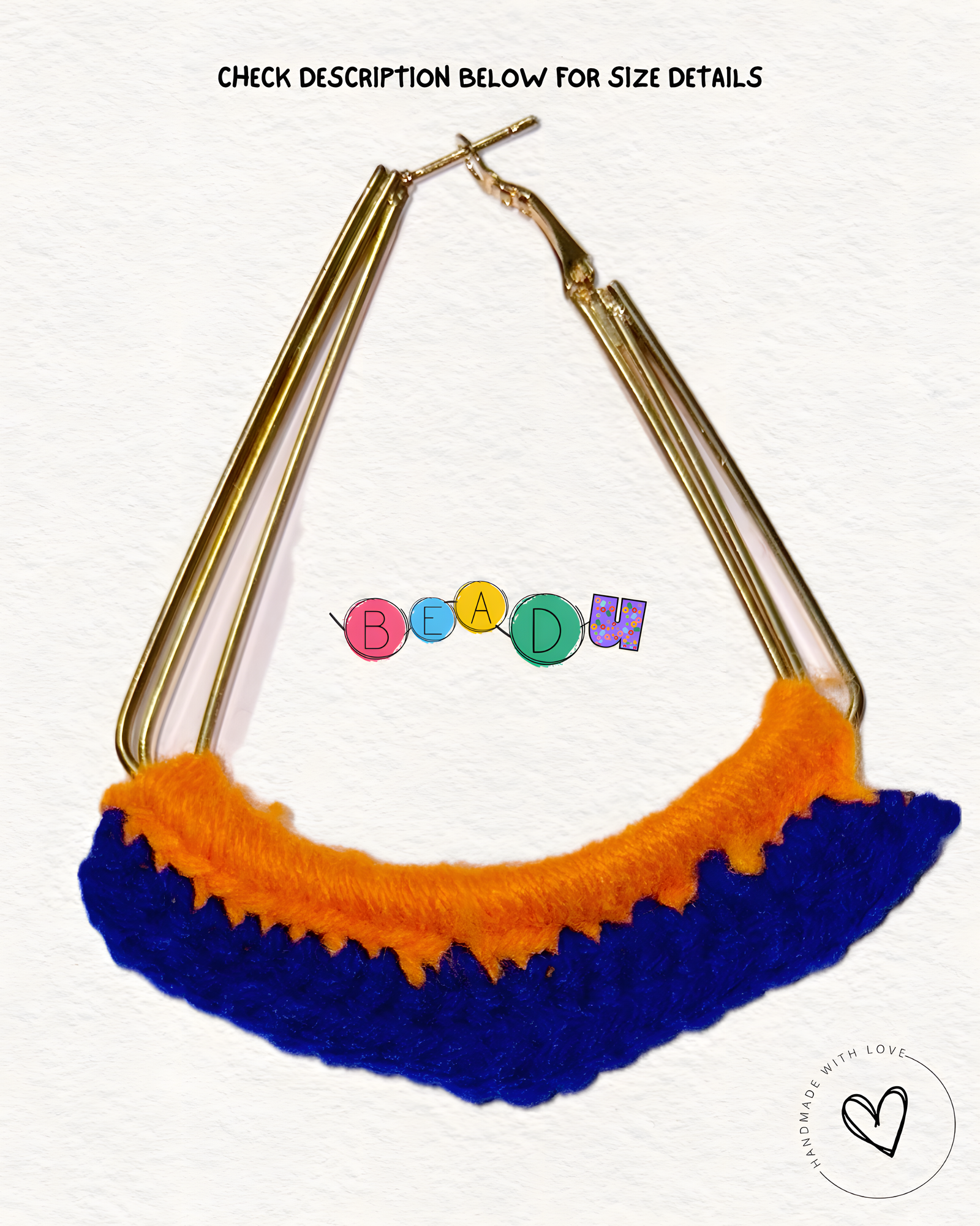 Shaded Knots Crochet Earring (Blue/Orange)