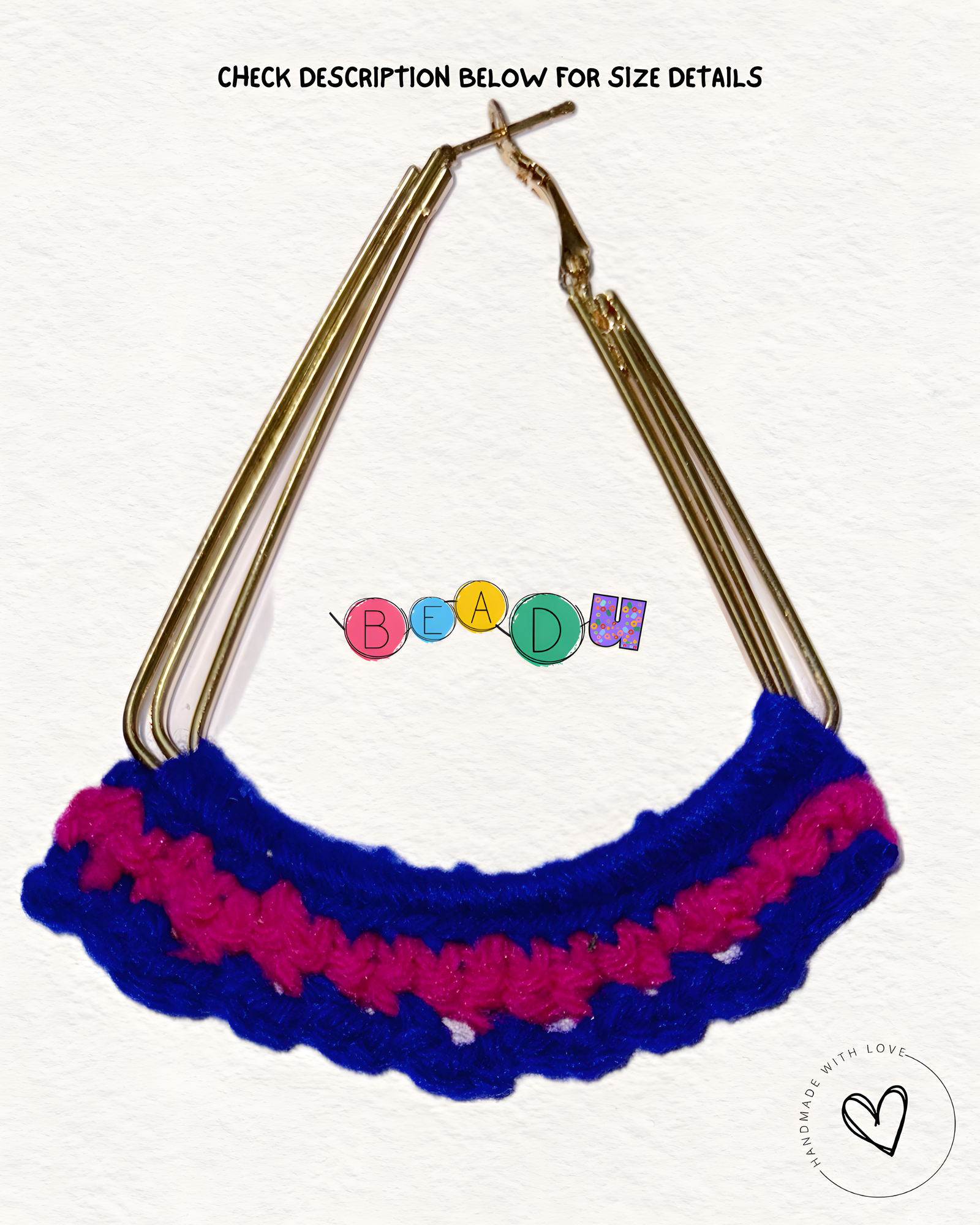 Shaded Knots Crochet Earring (Blue/Pink)