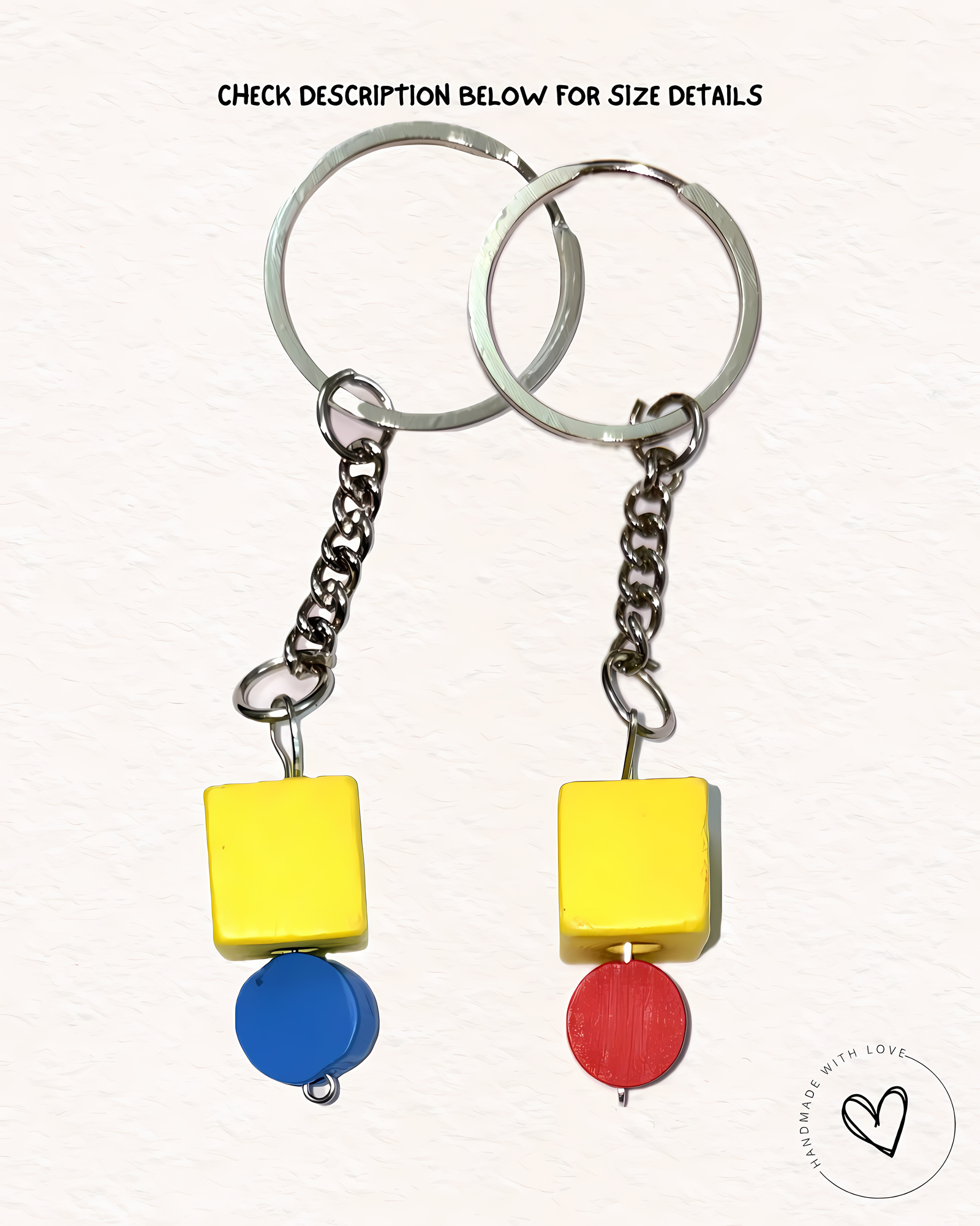 Poppin' Yellow (Blue/Red) Cube Keychain